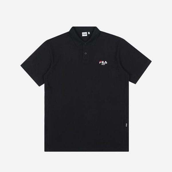 Camisas Polo Fila Homem Pretas - Fila Small Logo Basic Collared S/S Portugal Online,DXCY-78023